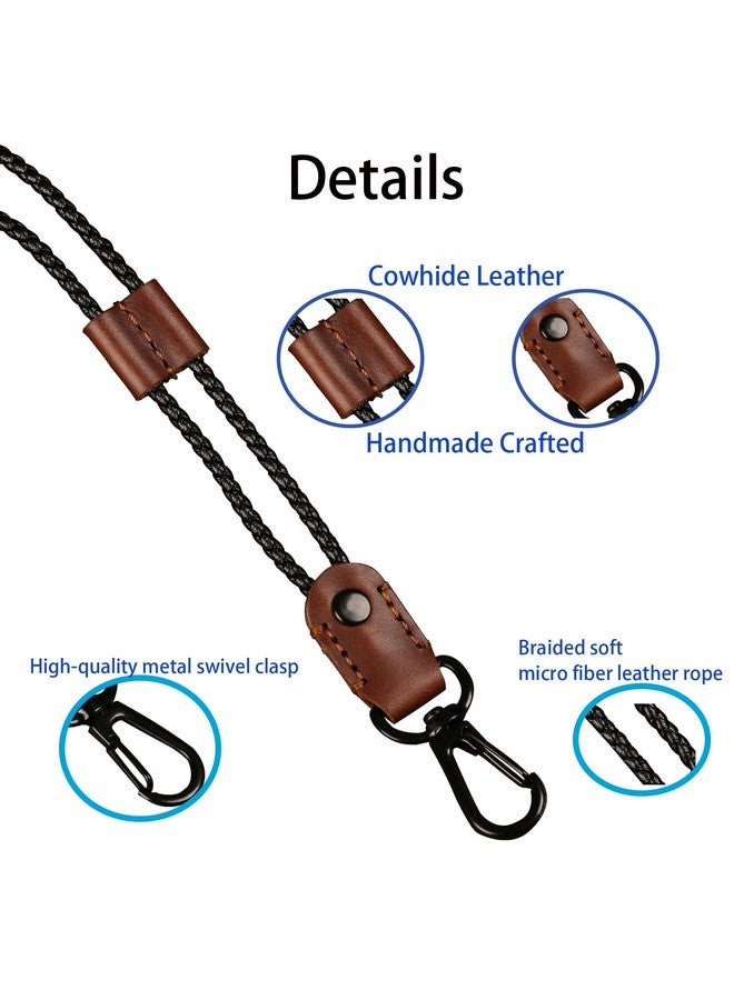 aolaso Lanyard Leather Braided Badge Lanyard Keychain For Id Card Holder Keys Office Adjustable Neck Lanyard Strap With Strong Metal Clasp For Men Womencoffee - Image 5