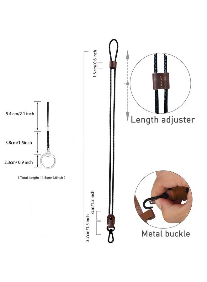 aolaso Lanyard Leather Braided Badge Lanyard Keychain For Id Card Holder Keys Office Adjustable Neck Lanyard Strap With Strong Metal Clasp For Men Womencoffee - Image 3