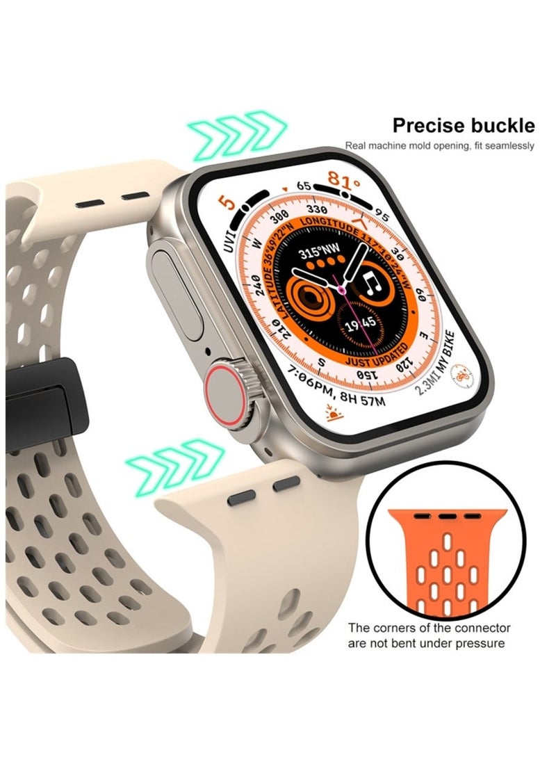 Watch Strap for Apple Ultra Watch Band 49mm/45mm/44mm/42mm 4 Pcs Silicone Watch Strap for Apple Watch Ultra Band Magnetic Folding Buckle Strap For iWatch Ultra Series 8 7 6 5 4 3 2 1 SE - Image 4