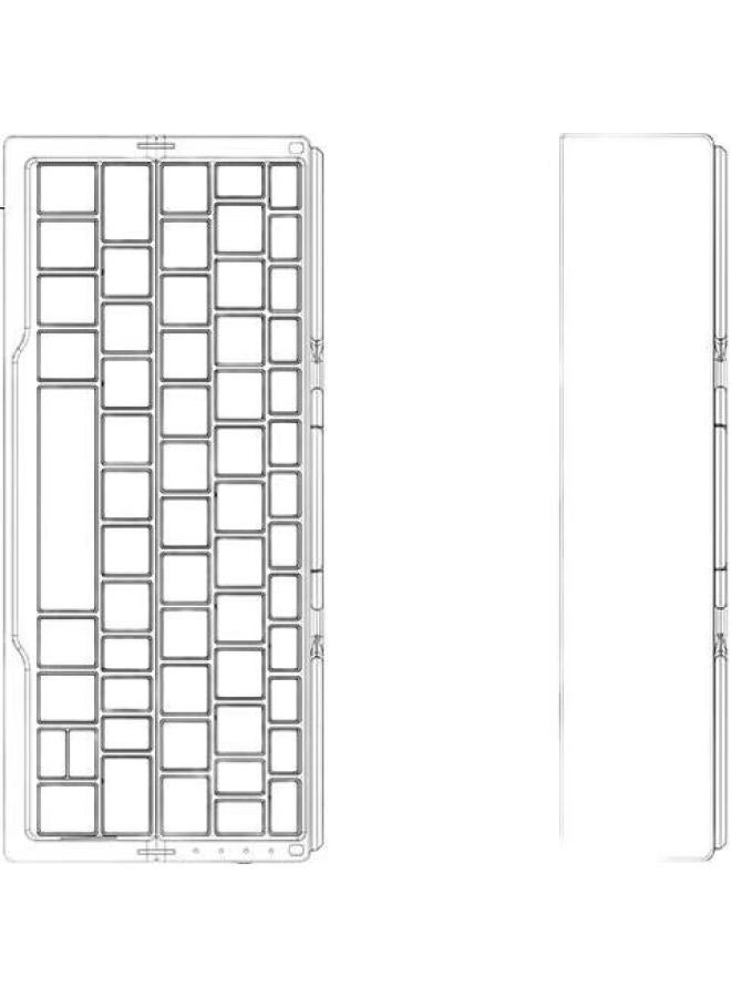 B.O.W Hangshi Hb199 Multi-Device Foldable Wireless Bluetooth Keyboard, Compatible With Smartphones, Tablets, Ipad, And Computers, Compact Office Keyboard, Black - Image 3