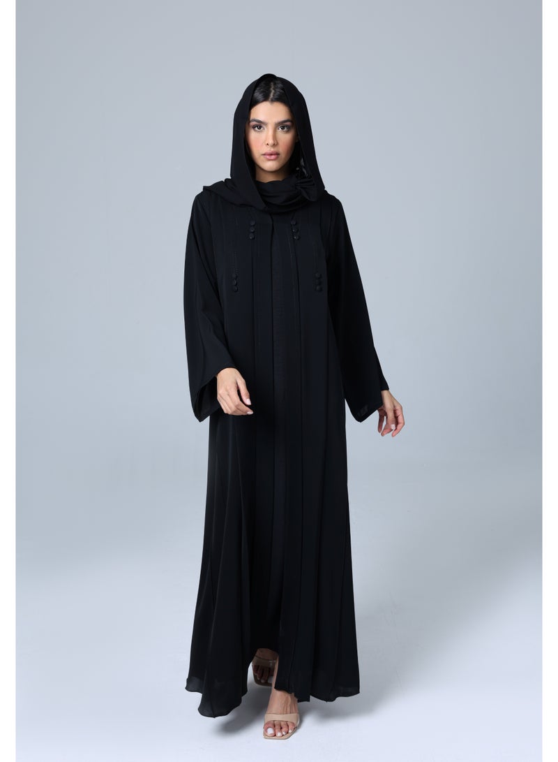 IKKXA Modern Button Details Abaya - Image 1