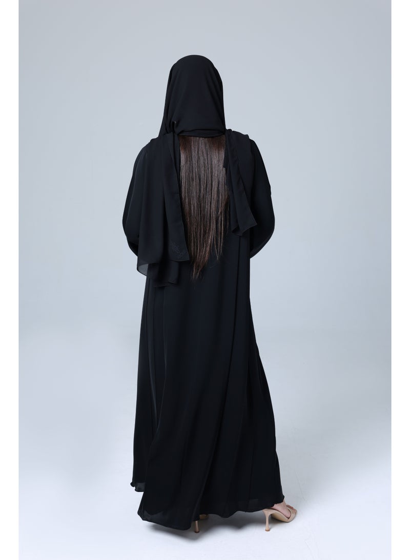 IKKXA Modern Button Details Abaya - Image 3