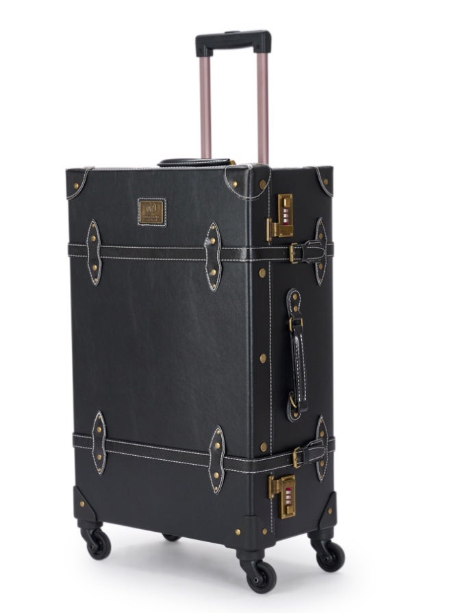 LIMRA Travel Bag Classic Leather Luggage 1 pcs Size 24 inch Black Color - Image 1