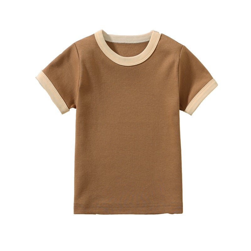 Fashion Brand Children'S Short-Sleeved T-Shirt Boys And Girls T-Shirt Baby Summer Solid Color Half-Sleeved Children'S T-Shirt Baby Short-Sleeved - Image 5