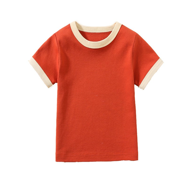 Fashion Brand Children'S Short-Sleeved T-Shirt Boys And Girls T-Shirt Baby Summer Solid Color Half-Sleeved Children'S T-Shirt Baby Short-Sleeved - Image 4