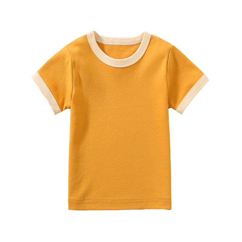 Fashion Brand Children'S Short-Sleeved T-Shirt Boys And Girls T-Shirt Baby Summer Solid Color Half-Sleeved Children'S T-Shirt Baby Short-Sleeved - Image 3