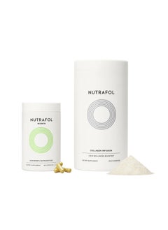 NUTRAFOL Women's Hair Growth Supplement and Collagen Peptides Powder, Ages 18-44, Physician-formulated for Visibly Thicker, Stronger Hair, Dermatologist Recommended - 1 Month Supply, 12 oz Bottle  - Image 1