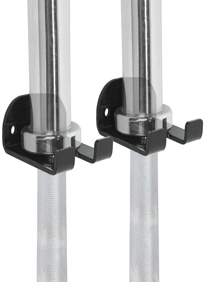 Luwint Set of 2 Single Olympic Barbell Hanger, Vertical Gym Bar Storage Holder Wall Rack - Image 1