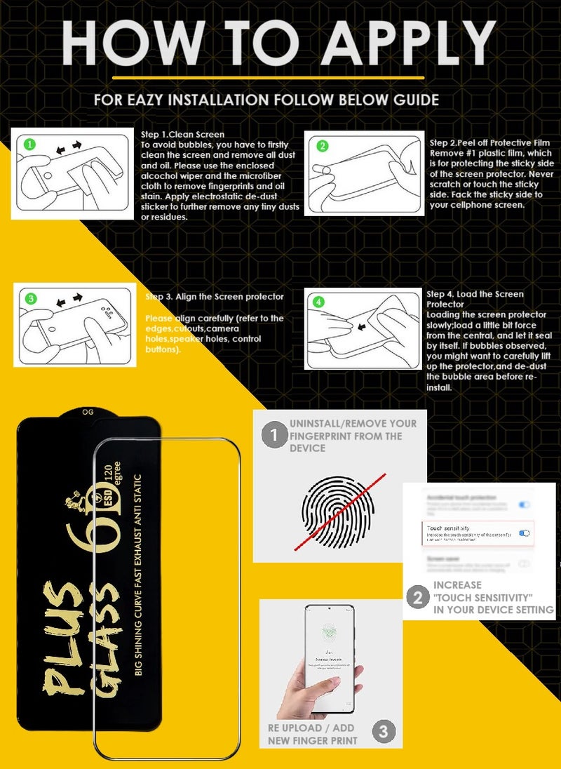 AINA Tempered Glass Screen Protector 5D Designed For Oppo A76 Full Glue Edge to Edge Full Screen Coverage And Bubble Free - Image 1