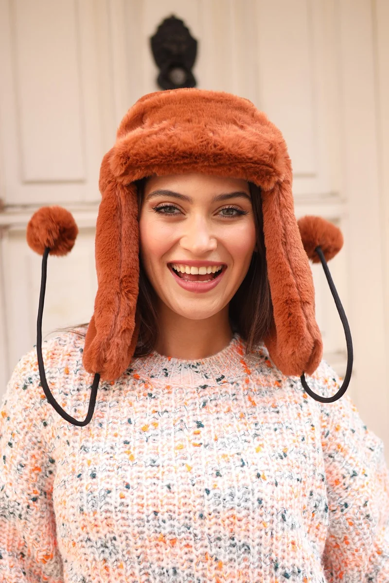 ريمسا مايو Remsa Swimsuit Women Furry Earflap Plush Hat Rkş-04 Tile