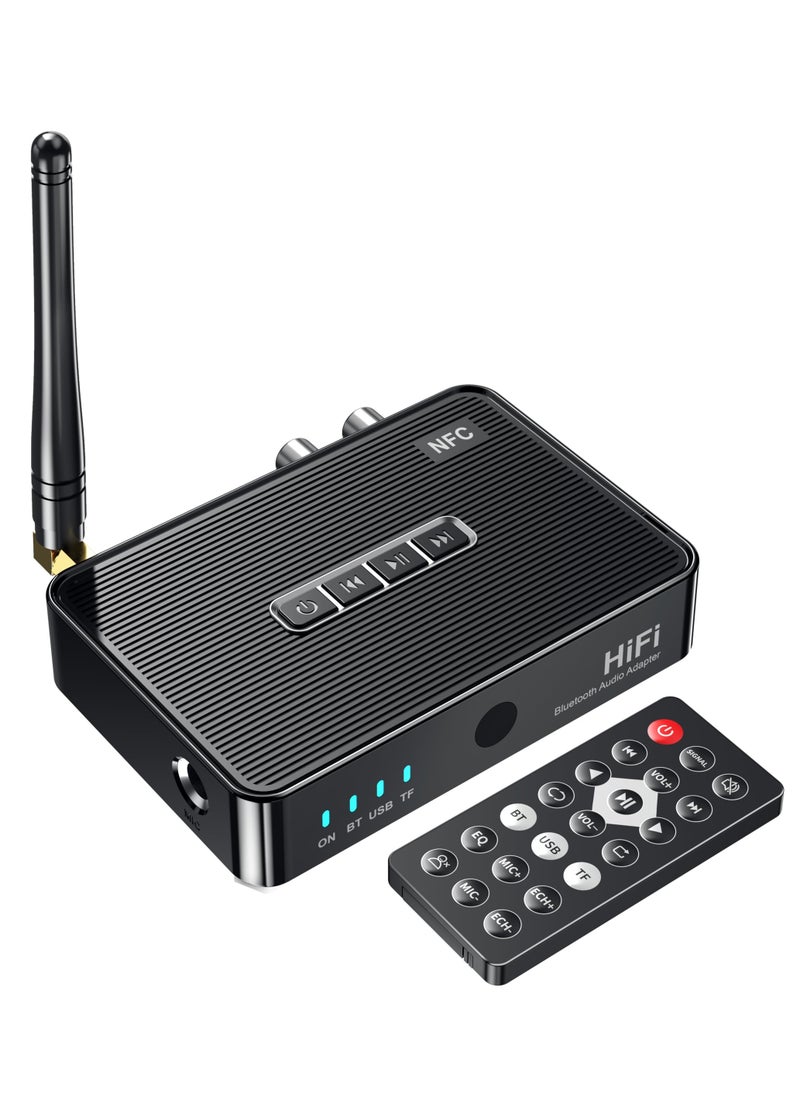 Excefore Bluetooth 5.1 Receiver Adapter for Home Stereo, Low Latency HD Music, Supports Optical and AUX 3.5mm for Speakers, Wired Speakers, Home Music Streaming Systems  - Image 1
