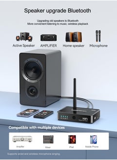 Excefore Bluetooth 5.1 Receiver Adapter for Home Stereo, Low Latency HD Music, Supports Optical and AUX 3.5mm for Speakers, Wired Speakers, Home Music Streaming Systems  - Image 4