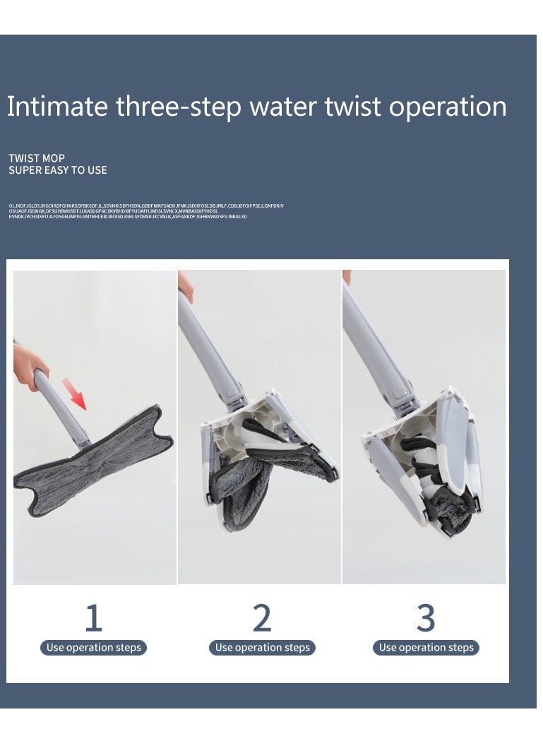X-type Microfiber Floor Mop Hand-free Wash Spin Strong Water Absorption Cleaning Tools Long Handle Manual Extrusion Household - Image 3