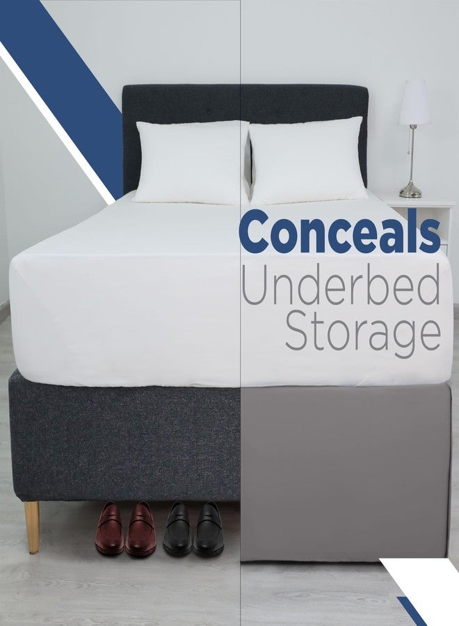 Martex Extra Long 21-Inch Drop Platform Bed Skirt (Colors Vary), Queen, Gray - Image 4