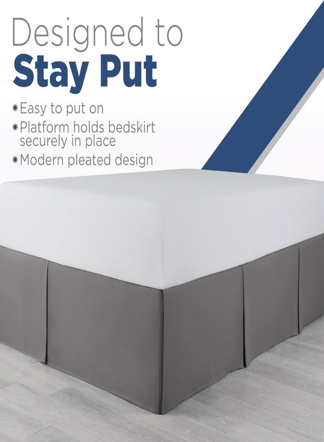 Martex Extra Long 21-Inch Drop Platform Bed Skirt (Colors Vary), Queen, Gray - Image 5