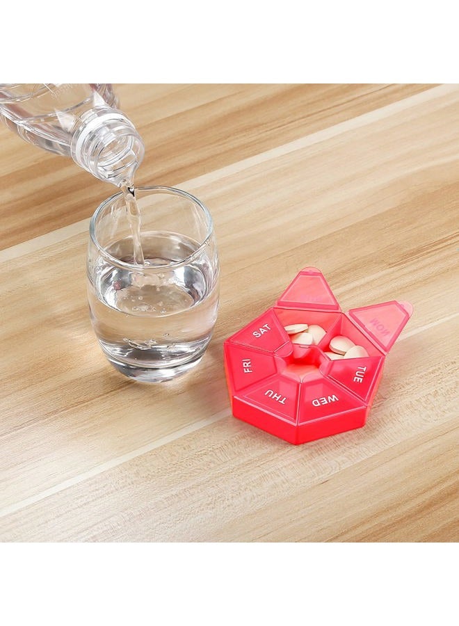 Ponpon 8pcs Pill Holder Box 7-Sided Portable Vitamin Holder Box Pill Organizer Medicine Planner ( 8 Corlor) - Image 5