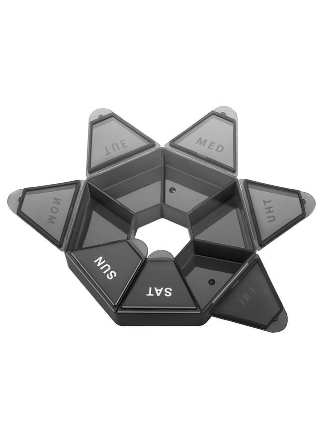 Ponpon 8pcs Pill Holder Box 7-Sided Portable Vitamin Holder Box Pill Organizer Medicine Planner ( 8 Corlor) - Image 3