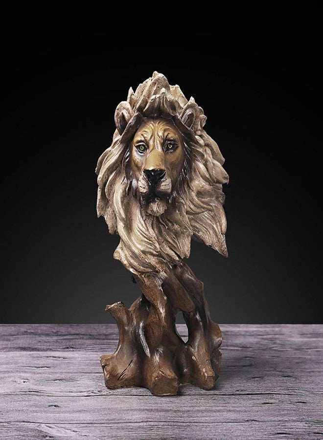 FUNSXBUG 11 Inch Resin Lion Statue Sculpture Animal Collectible Figurine Gift Idea Home Desktop Decoration - Image 1
