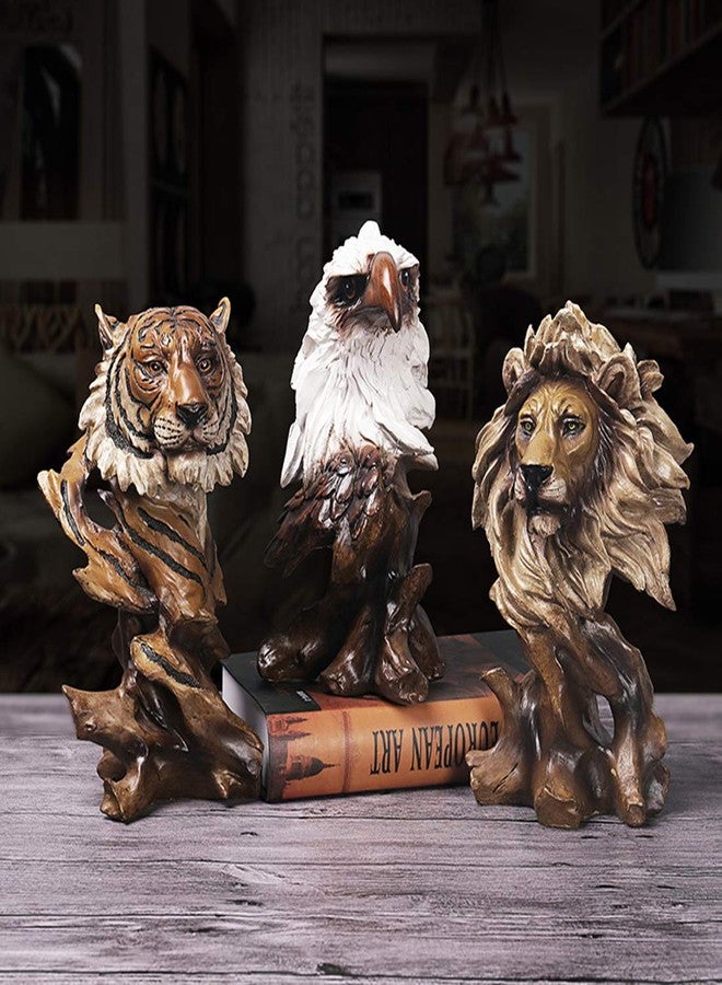 FUNSXBUG 11 Inch Resin Lion Statue Sculpture Animal Collectible Figurine Gift Idea Home Desktop Decoration - Image 2