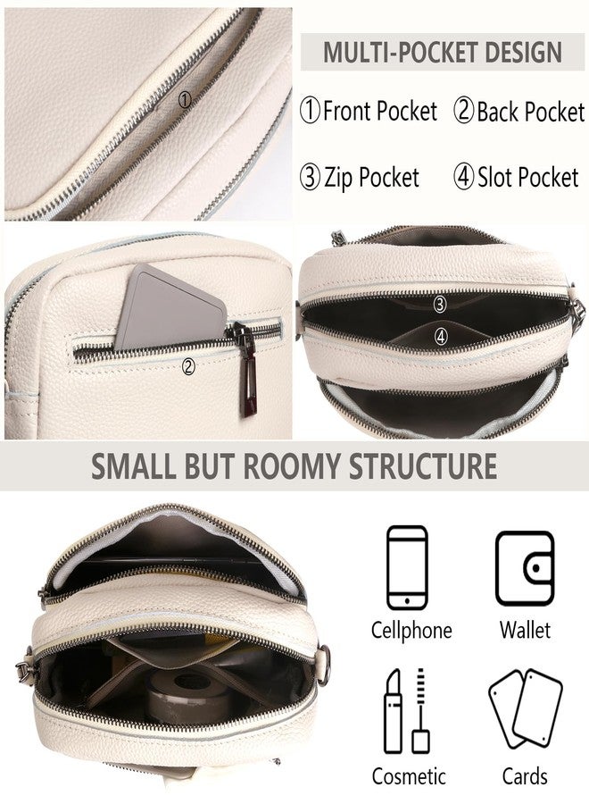YFGBCX Camera Crossbody Bag for Women Genuine Leather Wide Strap Shoulder Bag Purse Trendy Design Camera Purse Crossbody Top Zip - Image 5