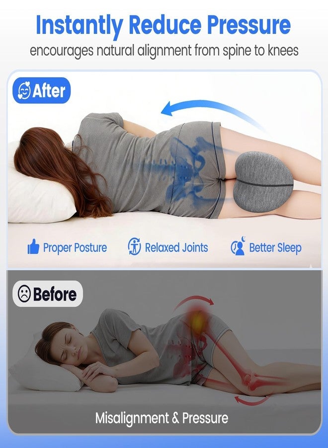 DailyCuddles Knee Pillow for Side Sleepers, Leg Pillow for Sleeping with Washable Cover and High-Density Memory Foam, Adaptive Support for Legs, Spine Aligning, Sciatica, Back, Hip, Knee, Grey - Image 5