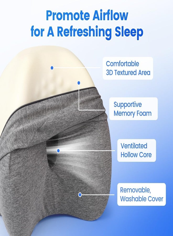 DailyCuddles Knee Pillow for Side Sleepers, Leg Pillow for Sleeping with Washable Cover and High-Density Memory Foam, Adaptive Support for Legs, Spine Aligning, Sciatica, Back, Hip, Knee, Grey - Image 3