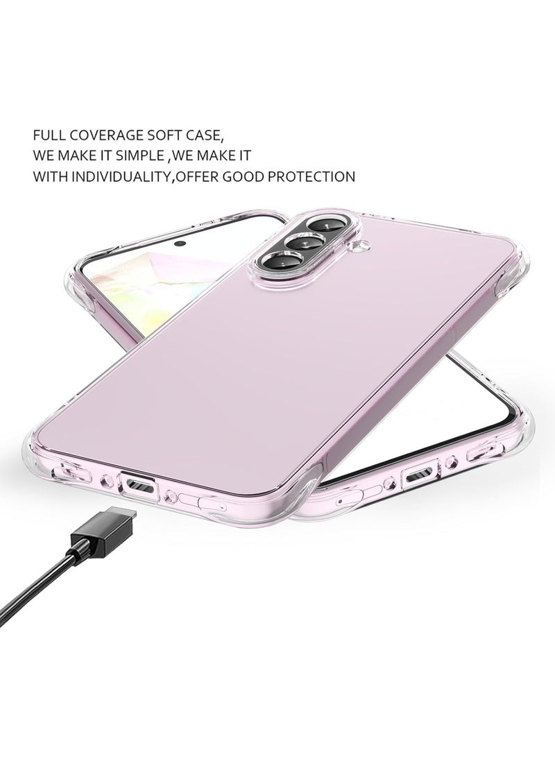 CHEROSIN [1+1 Sets] For Samsung Galaxy A57 Case & Screen Protector Crystal Clear Ultra Slim Anti Scratch Shockproof Protective TPU Back Cover with Tempered Glass Screen Protector - Image 2