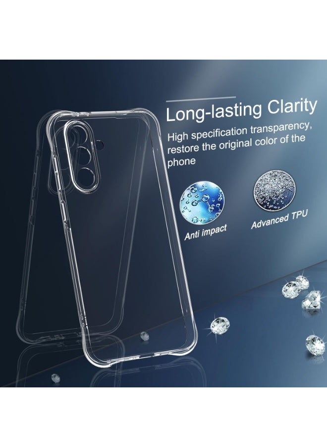 CHEROSIN [1+1 Sets] For Samsung Galaxy A57 Case & Screen Protector Crystal Clear Ultra Slim Anti Scratch Shockproof Protective TPU Back Cover with Tempered Glass Screen Protector - Image 4