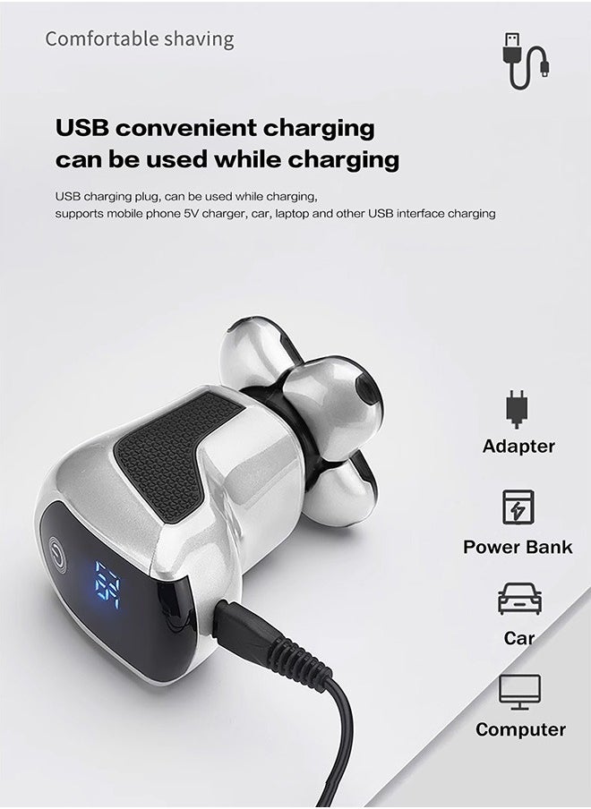 LAC - Head Shaver 7D, Upgrade Head Shavers for Bald Men, Head Electric Razor with Nose Hair Trimmer, IPX5 Waterproof Wet/Dry Mens Grooming Kit, Anti-Pinch, LED Display, USB Rechargeable - Image 1