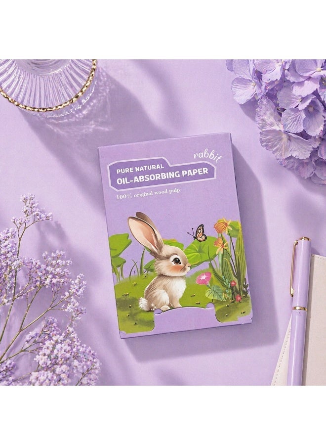 Bunny-shaped oil-absorbing wipes for the face - Instant removal of oil and shine - Lightweight and easy to use - (100 pieces inside the pack) - Image 2