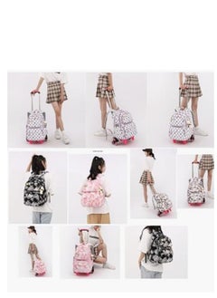 Golden Rolling Backpack For Girls Elementary School Students With Wheels Bookbags Kids Trolley Travel Bag  - Image 5
