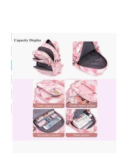 Golden Rolling Backpack For Girls Elementary School Students With Wheels Bookbags Kids Trolley Travel Bag  - Image 2