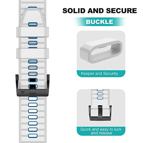 OVERSTEP Compatible with Fenix 7X Bands, 26mm Width Soft Silicone Replacement Strap for Fenix 7X Pro/Fenix 6X/ Fenix 5X/ Fenix 3 Smartwatch - Image 4