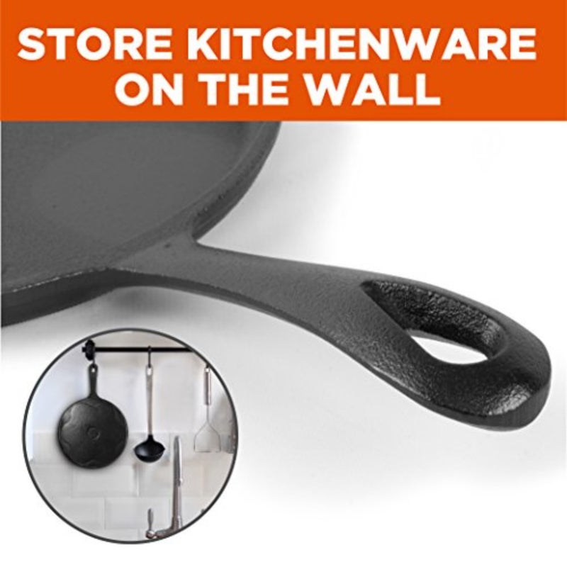 Round Cast Iron Griddle Pan 3-Piece Set 8-inch, 10-inch, and 12-inch - Pre-seasoned Griddle Cast Iron Cookware - Image 3
