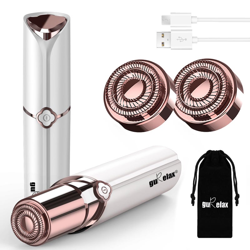 Electric Painless Hair Remover Facial Hair Removal for Women as Seen on TV Face Shaver Hair Removal Device with 2 Replacement Heads