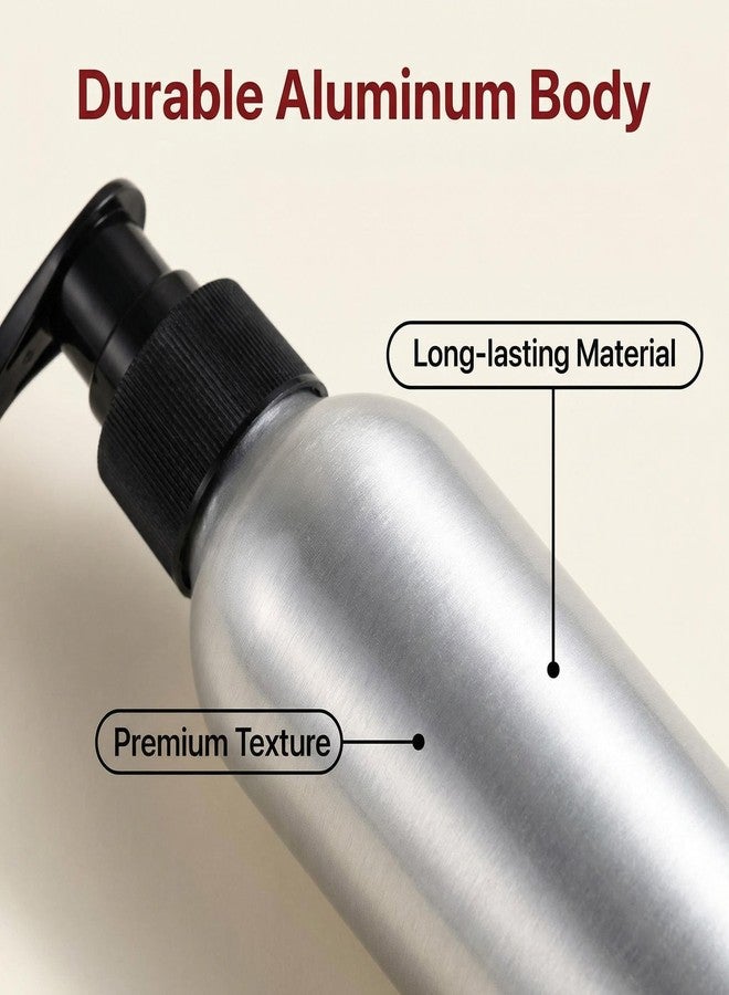 ericotry 3 Pcs 250ml 8.5oz Stainless Steel Pump Bottle Dispenser Leak Proof Refillable Lotion Soap Shampoo Dispenser Cosmetic Containers Jar Kitchen Bathroom Shower Containers for Kitchen Bathroom(Silver) - Image 3
