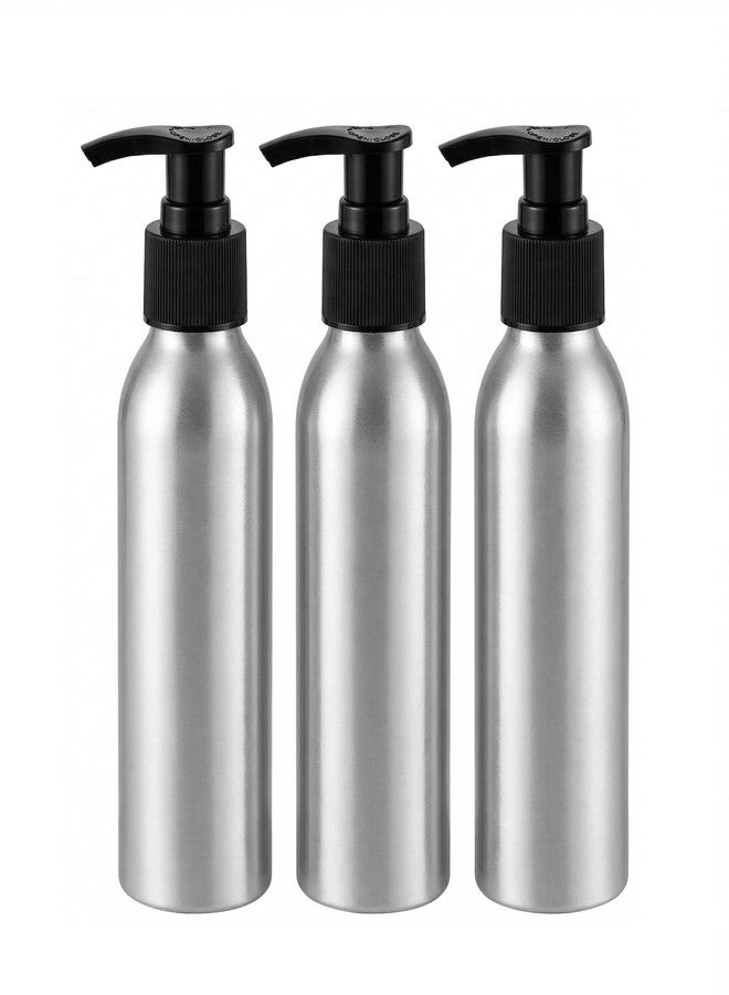ericotry 3 Pcs 250ml 8.5oz Stainless Steel Pump Bottle Dispenser Leak Proof Refillable Lotion Soap Shampoo Dispenser Cosmetic Containers Jar Kitchen Bathroom Shower Containers for Kitchen Bathroom(Silver) - Image 1