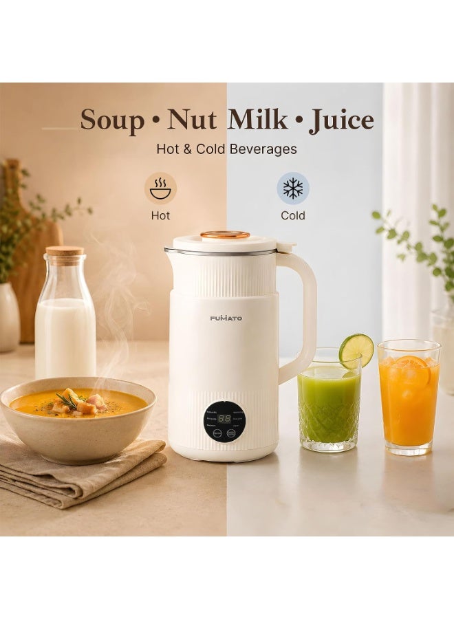 The Better Home Fumato 800ml Automatic Nut Milk Maker & Soup Maker | 6 Presets for Vegan Milk (Almond, Soy, Oat), Smoothies & Purees | 600W Fast Heating, 304 Stainless Steel Interior, 1 Year Warranty - Image 4
