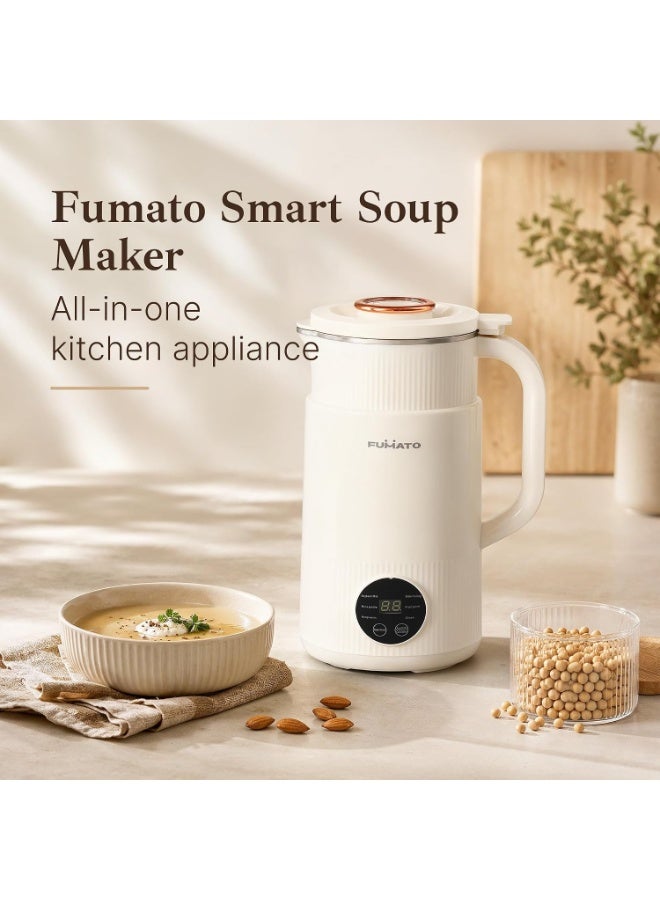 The Better Home Fumato 800ml Automatic Nut Milk Maker & Soup Maker | 6 Presets for Vegan Milk (Almond, Soy, Oat), Smoothies & Purees | 600W Fast Heating, 304 Stainless Steel Interior, 1 Year Warranty - Image 3
