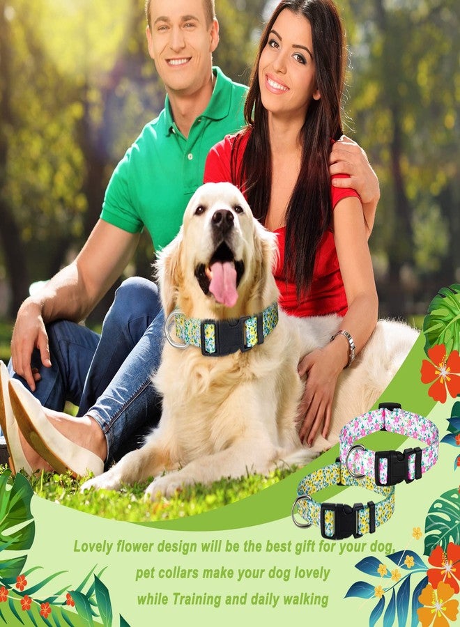 Saintrygo 4 Pcs Floral Dog Collar Cute Flower Female Dog Collar Adjustable Pastel Spring Summer Pet Collars for Small Medium Large Dogs(Large) - Image 5