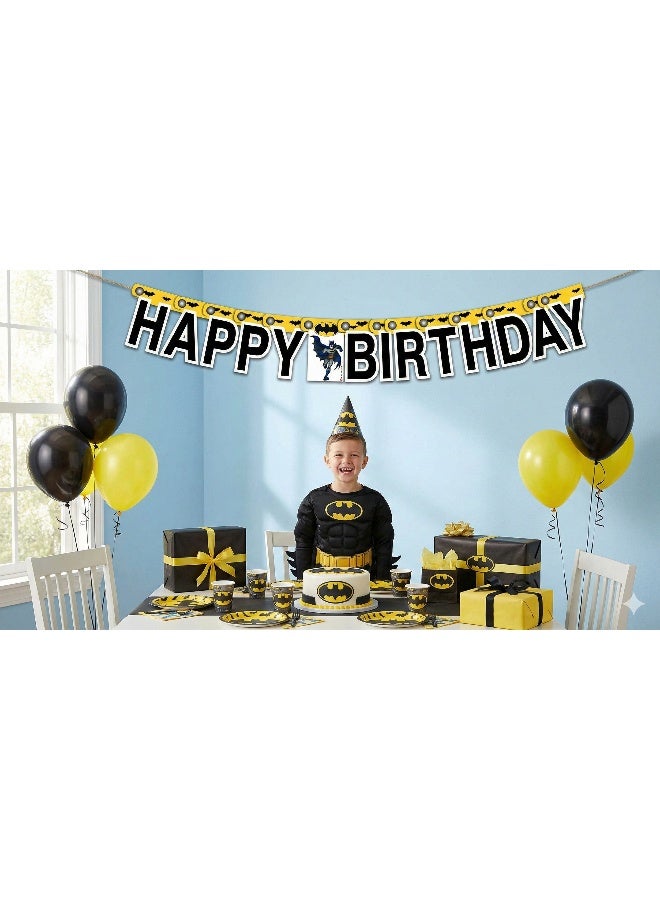 Ciao Batman Happy Birthday Garland 210 cm – Superhero Party Banner with Iconic Bat Symbol - Image 2