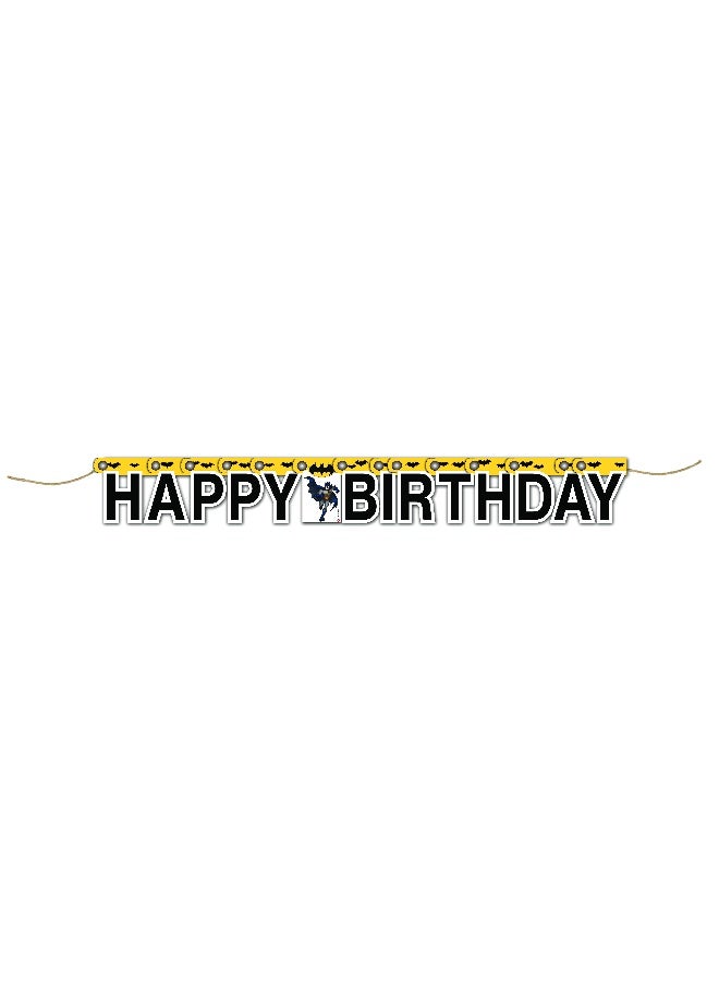 Ciao Batman Happy Birthday Garland 210 cm – Superhero Party Banner with Iconic Bat Symbol - Image 1