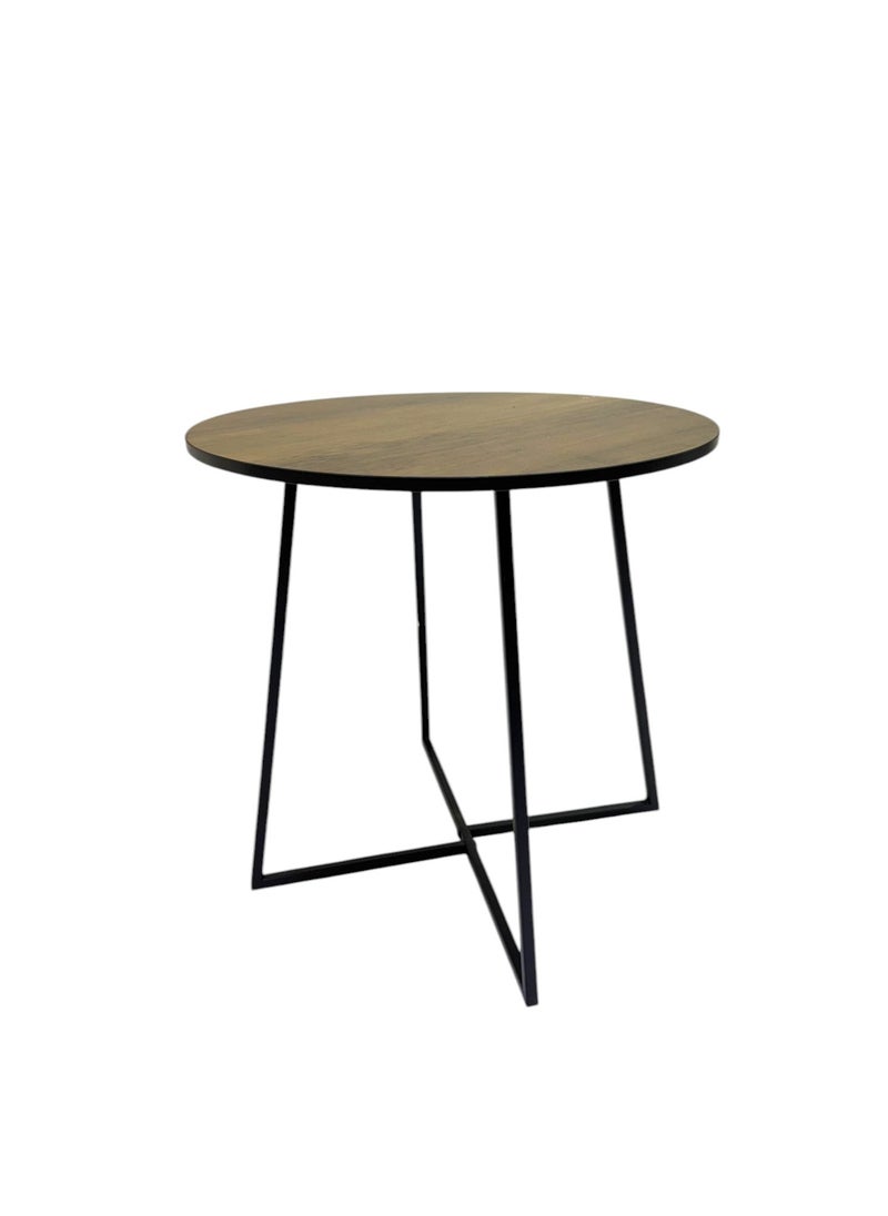 Modern brown wooden table, with black iron legs, 40X39 cm. - pzsku/Z17F7126F4DEA70E8AE5EZ/45/_/1738143374/293ee0b5-3d30-426e-84fd-70f218ca10d7