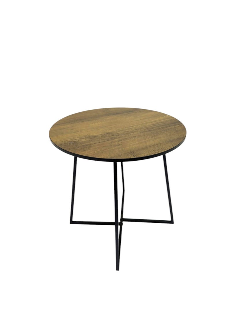 Modern brown wooden table, with black iron legs, 40X39 cm. - pzsku/Z17F7126F4DEA70E8AE5EZ/45/_/1738143375/fb64209d-47fb-4582-b340-1c9ecd3c9455