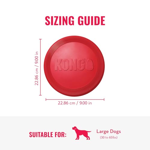 KONG Flyer for Dogs, Durable Classic Natural Rubber Flying Disc, Frisbee for Outdoor Fetch, Safer Than Traditional Frisbee, Promotes Exercise, Dynamic Rebound for Interactive Play, Large - Image 4