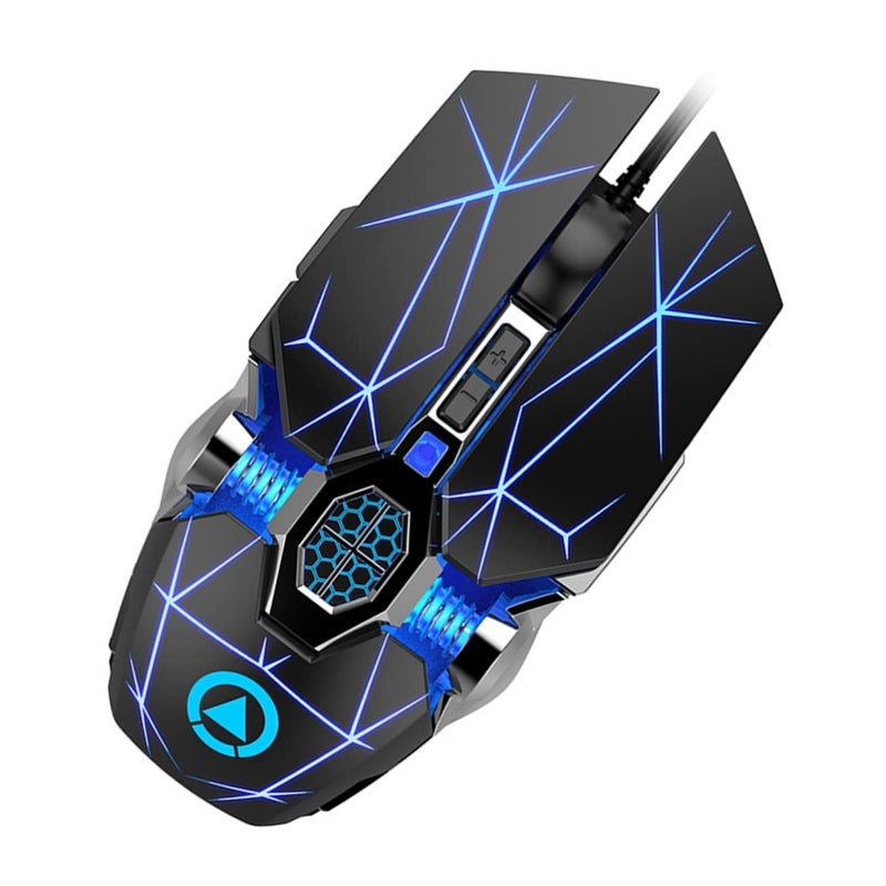 فأرة ألعاب RGB سلكية بمقبض مريح يشبه الجلد مع ملصقات أقدام مقاومة للانزلاق لأجهزة الكمبيوتر المحمولة - Image 2
