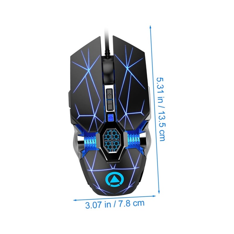 فأرة ألعاب RGB سلكية بمقبض مريح يشبه الجلد مع ملصقات أقدام مقاومة للانزلاق لأجهزة الكمبيوتر المحمولة - Image 3