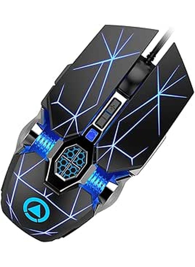فأرة ألعاب RGB سلكية بمقبض مريح يشبه الجلد مع ملصقات أقدام مقاومة للانزلاق لأجهزة الكمبيوتر المحمولة - Image 1