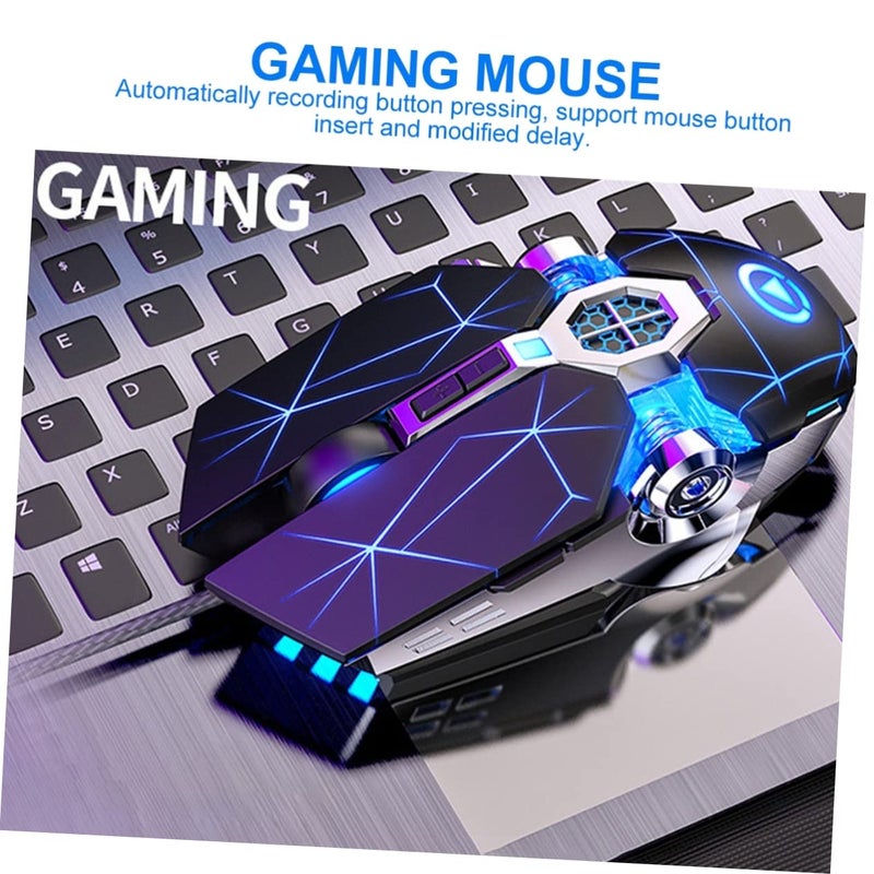 فأرة ألعاب RGB سلكية بمقبض مريح يشبه الجلد مع ملصقات أقدام مقاومة للانزلاق لأجهزة الكمبيوتر المحمولة - Image 4