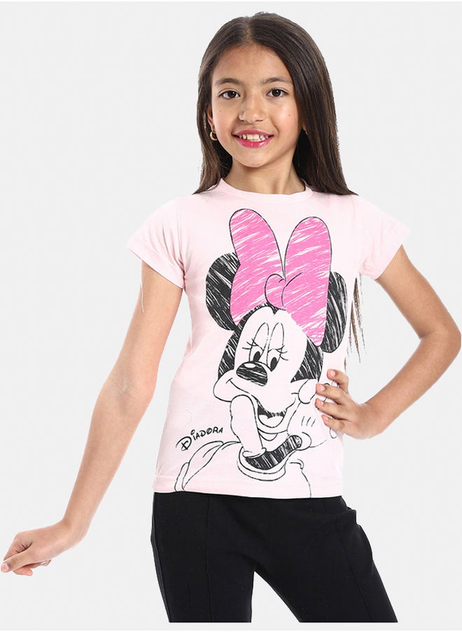 DIADORA Girls Cotton Printed T-Shirt  - Image 1